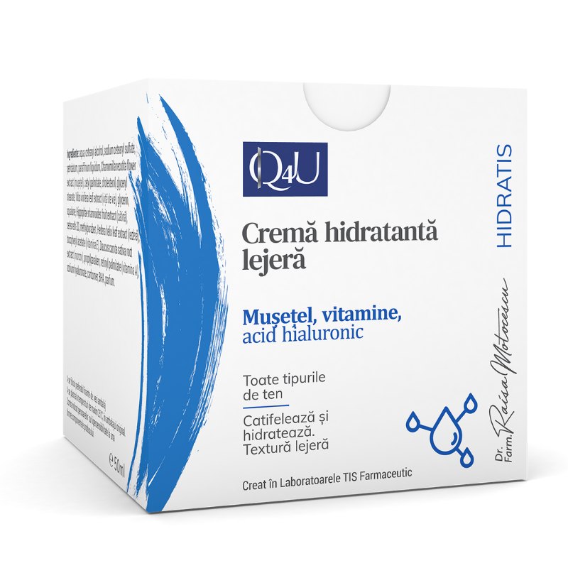Tis Q4U Hidratis Crema Hidratanta Lejera cu Musetel, Vitamine si AH 50ml
