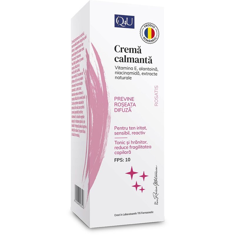 Tis Q4U Crema Calmanta pt Tenuri cu Roseata Difuza SPF10 40ml