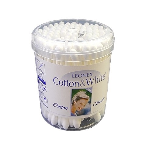 Leonex Betisoare Urechi Cotton&White x 100buc