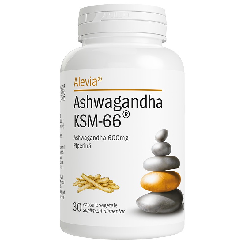 Alevia Ashwagandha KSM66 600mg cu Piperina x 30cps
