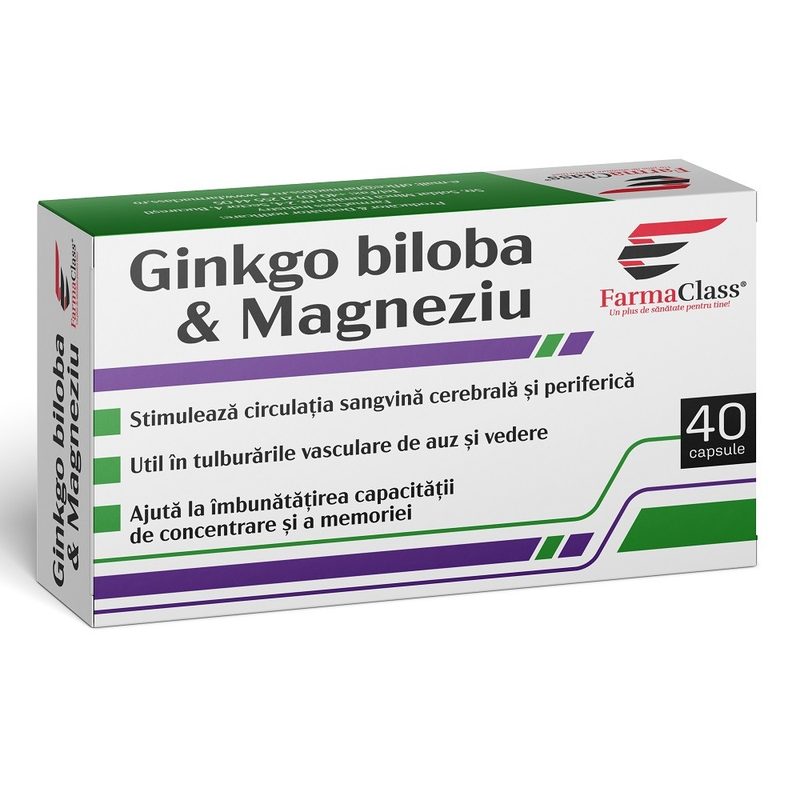 Ginkgo Biloba Magneziu x 40cps FarmaClass
