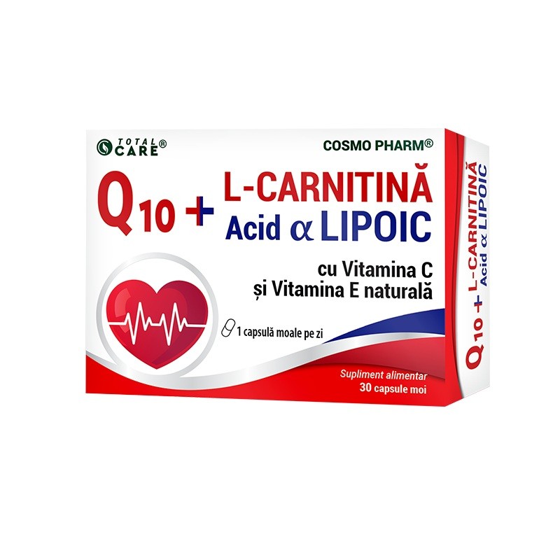 Cosmopharm Q10+L-Carnitina si Acid Alfa Lipoic x 30cps