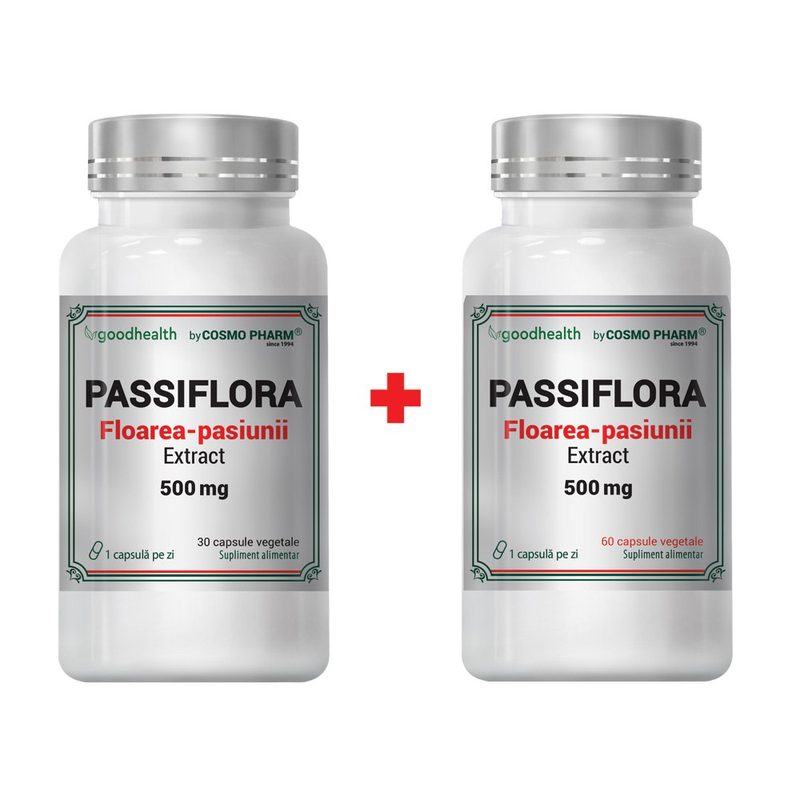 Cosmopharm Passiflora Extract 500mg 60cps + 30cps pachet