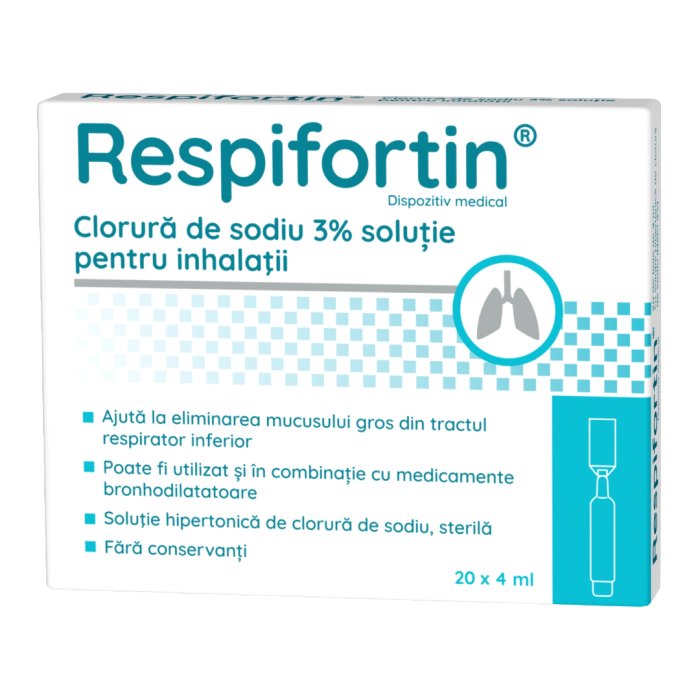 Respifortin Clorura de Sodiu 3% sol pt Inhalatii 4ml x 20fi Zdrovit