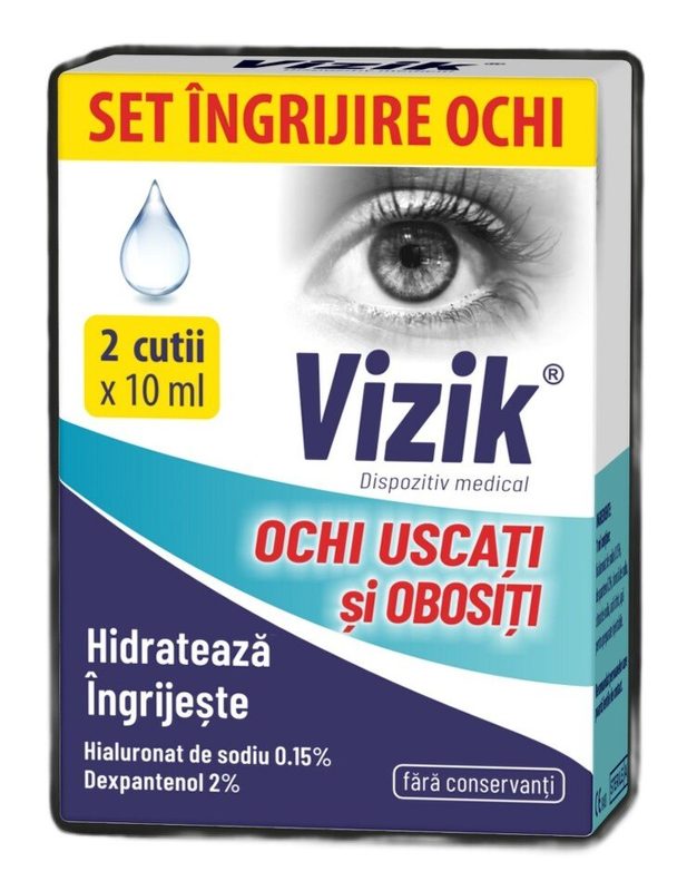 Vizik Ochi Uscati si Obositi 10ml x 2fl Pachet Avantajos Zdrovit