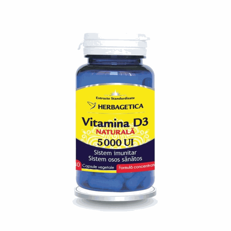 Herbagetica Vitamina D3 Naturala 5000UI x 30cps