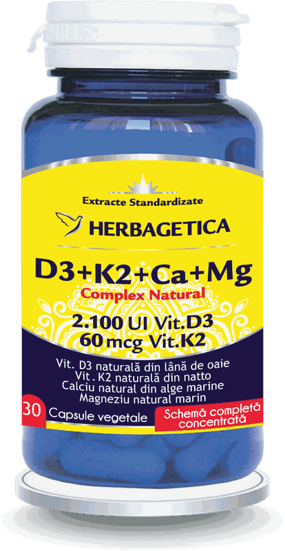 Herbagetica D3+K2+Ca+Mg Complex Natural x 30cps