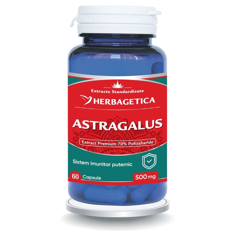 Herbagetica Astragalus 500mg cu 70% Polizaharide x 60cps