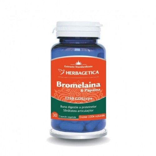 Herbagetica Bromelaina si Papaina x 30cps