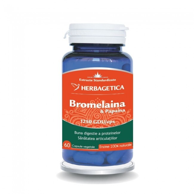 Herbagetica Bromelaina si Papaina x 60cps