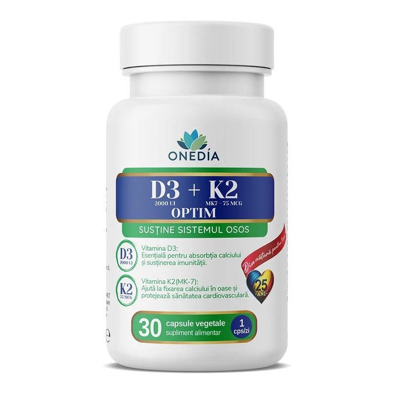 D3 2000UI+K2 75mcg Optim x 30cps Onedia