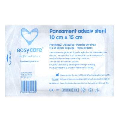 Easycare Pansament Adeziv Steril cu Tampon Absorbant 10cm x 15cm