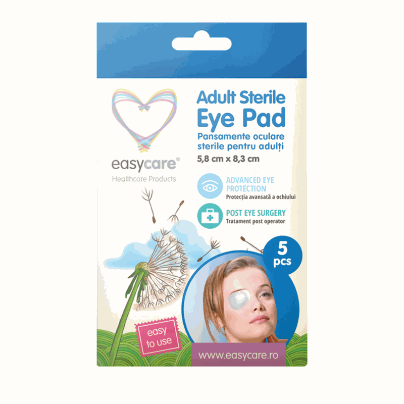 Easycare Pansamente Oculare Sterile pt Adulti 5.8 x 8.3cm x 5buc