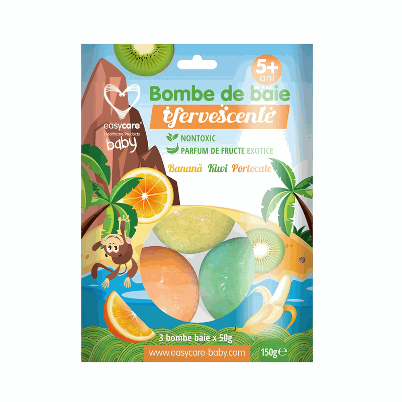 Easycare Baby Bombe Baie Efervescente Fructe Exotice x 3buc