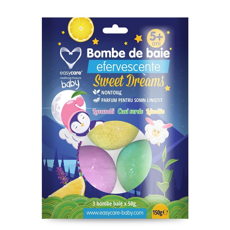 Easycare Baby Bombe Baie Efervescente Sweet Dreams x 3buc