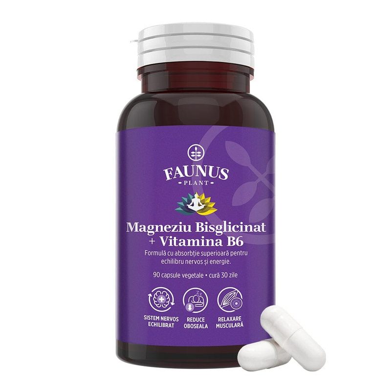 Faunus Plant Magneziu Bisglicinat+Vit B6 x 90cps