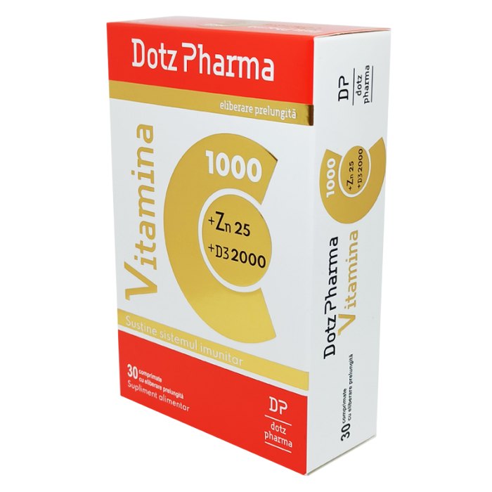Vitamina C 1000mg+Zn 25mg+D3 2000UI x 30cpr Dotz Pharma