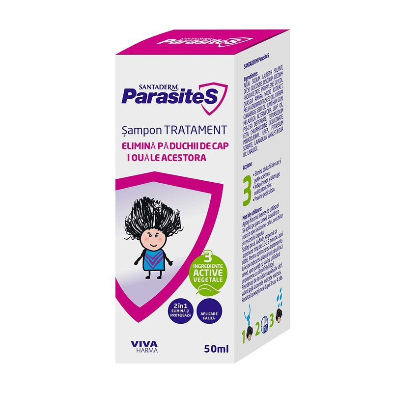 Santaderm Parasites Sampon Tratament Paduchi 50ml