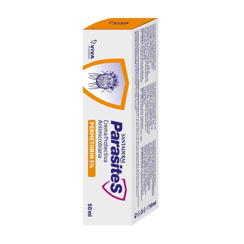 Santaderm Parasites Crema Antimicrobiana cu Permetrina 5% 50ml