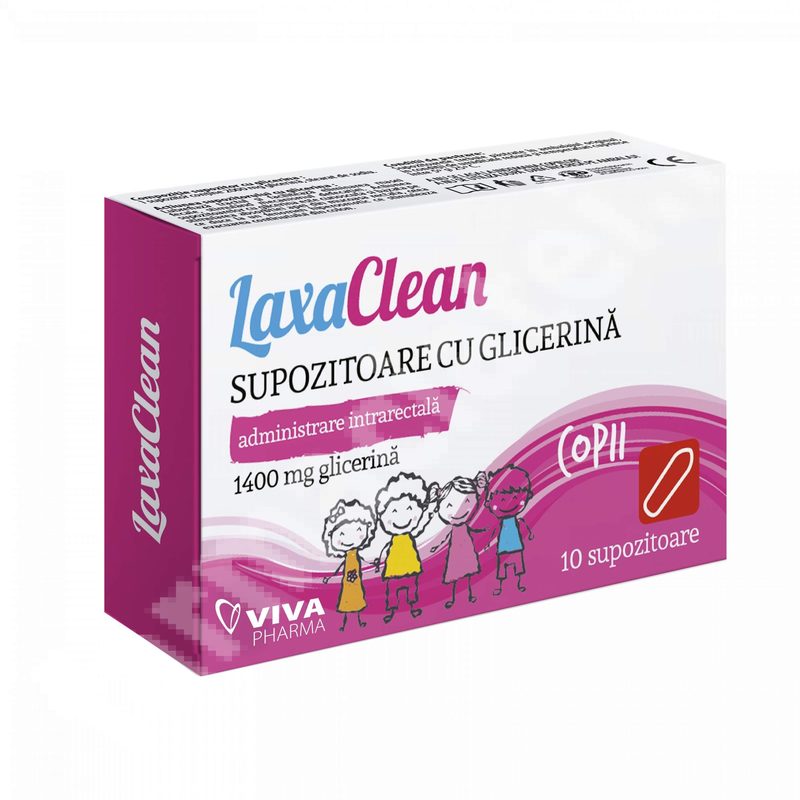 LaxaClean Sup cu Glicerina Copii 1400mg x 10sup Viva