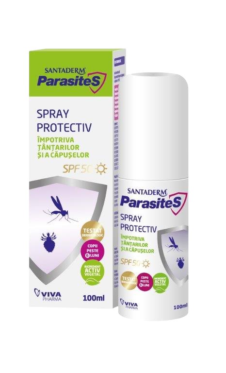 Santaderm Parasites Spray Protectiv Tantari si Capuse SPF50 100ml