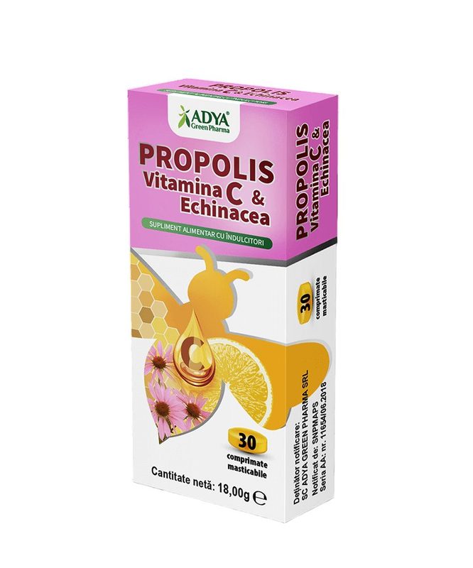 Propolis & Vitamina C & Echinacea 100mg x 30cpr mast Adya Green