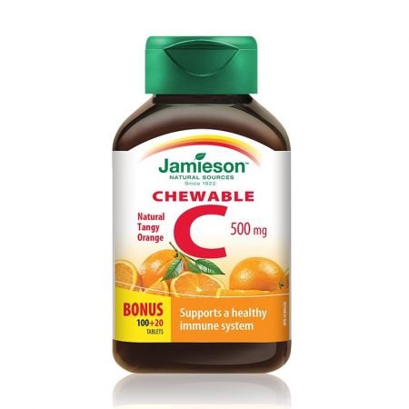 Jamieson Vitamina C 500mg cu Aroma de Portocala x 120cpr mastic