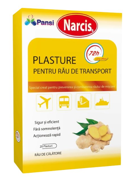 Narcis Plasturi pt Rau de Transport cu Ghimbir x 20buc
