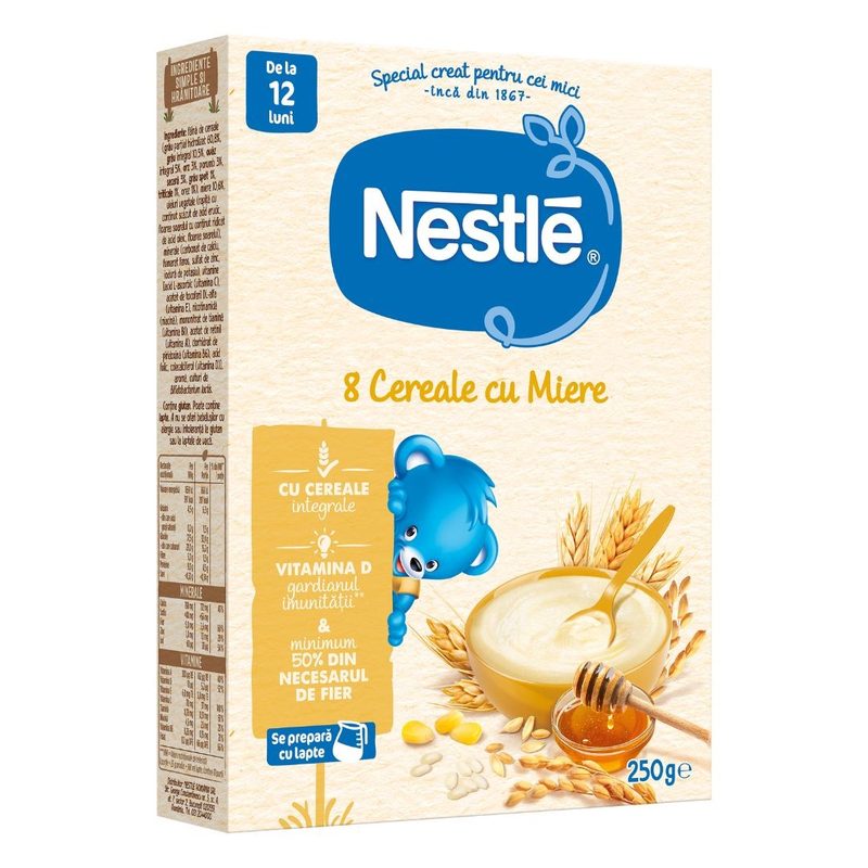 Nestle 8 Cereale cu Miere +12l 250g