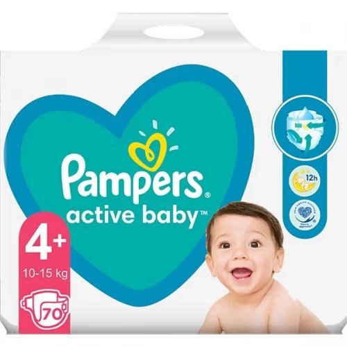 Pampers 4+ Active Baby 10-15kg x 70buc (1)