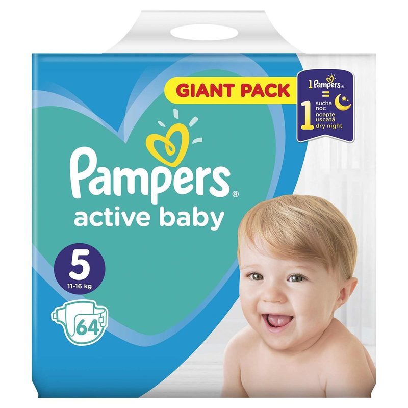 Pampers 5 Active Baby Junior 11-18kg  x 64buc