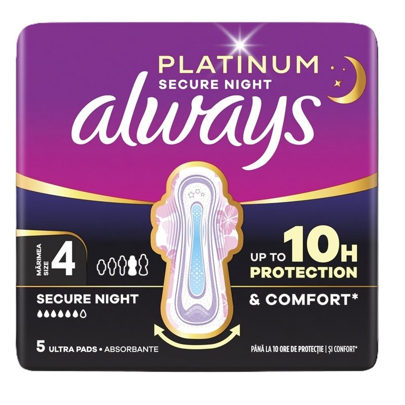 Tamp Always Platinum Secure Night x 5buc (mar 4)