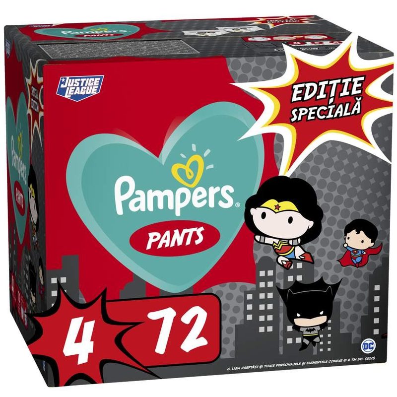 Pampers 4 Pants Active Baby Editie Speciala x 72buc Warner Bros
