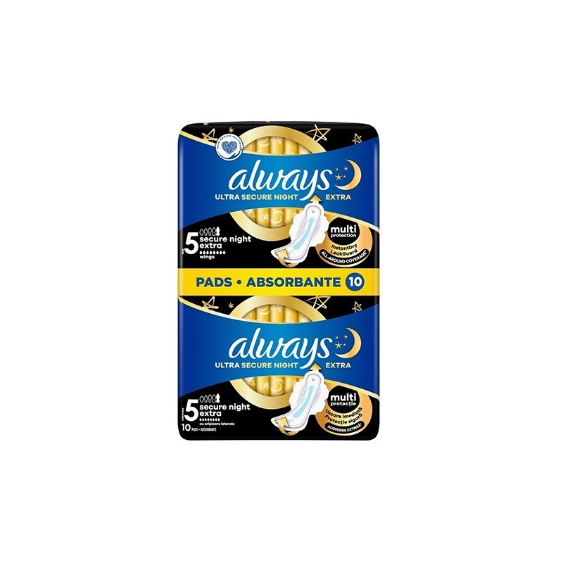 Tamp Always Ultra Secure Night Extra x 10buc (mar 5)