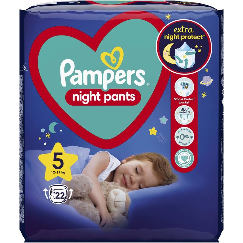 Pampers 5 Night Pants Chilotel de Noapte 12-17kg x 22buc