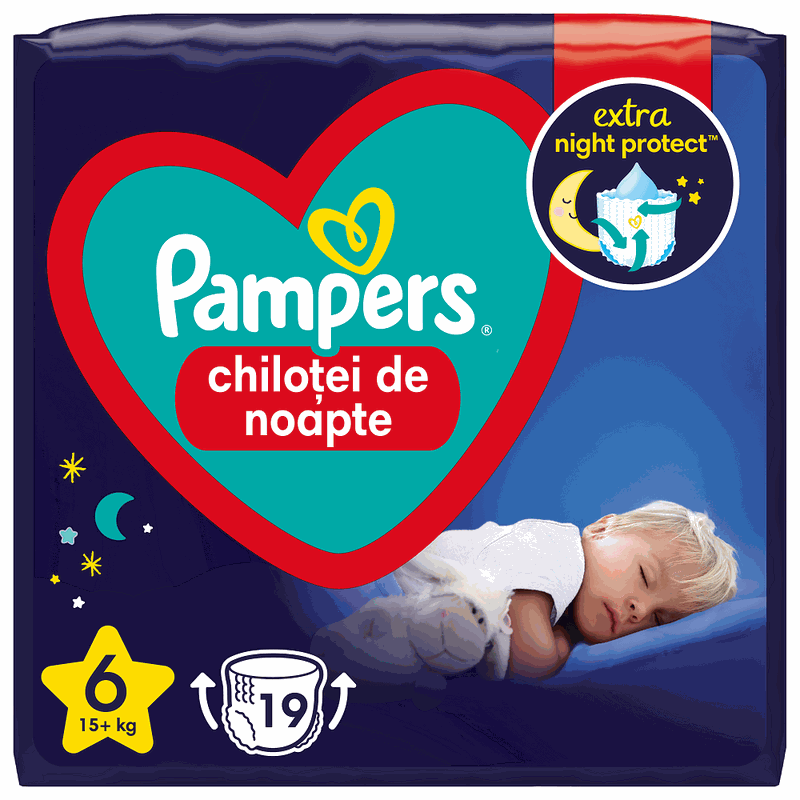 Pampers 6 Night Pants Chilotel de Noapte 15+kg x 19buc
