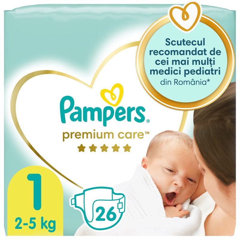 Pampers Premium Care 1 New Born 2-5kg x 26buc