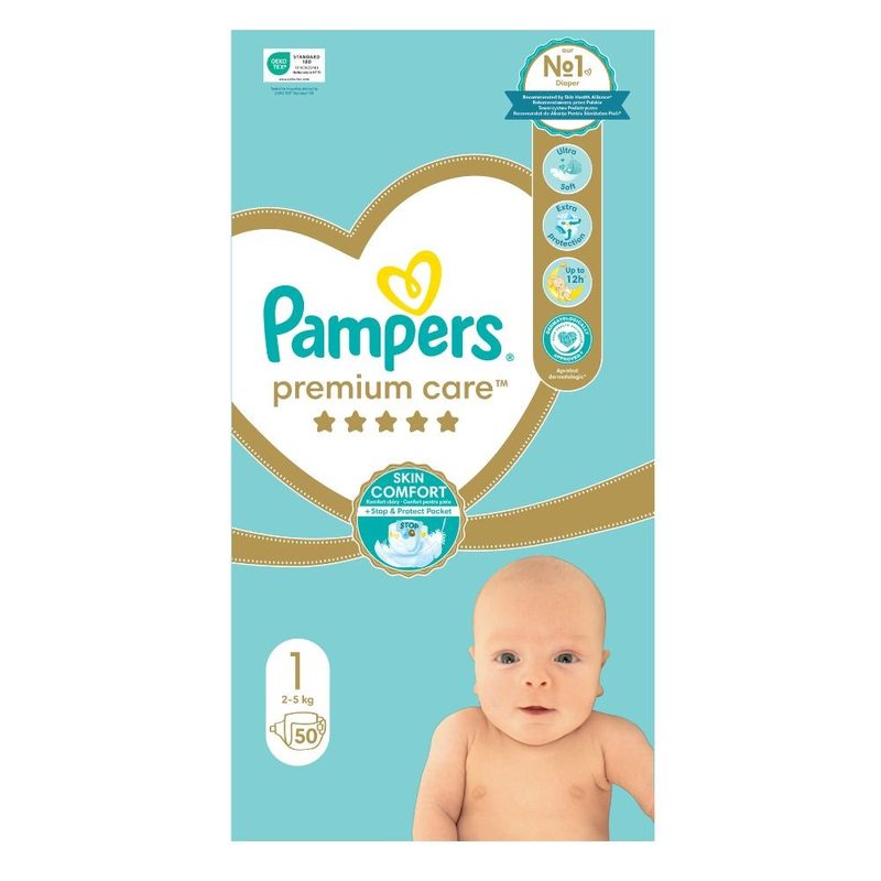 Pampers 1 Premium Care 2-5 kg x 50buc