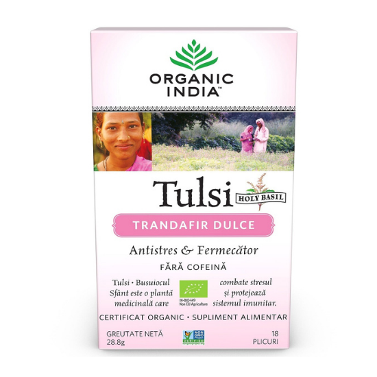 Ceai BioTulsi Trandafir Dulce Antistres x 18plic Organic India