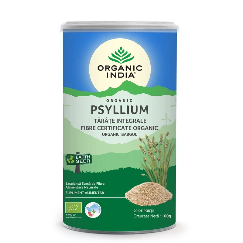 Tarate Integrale de Psyllium 100g Organic India