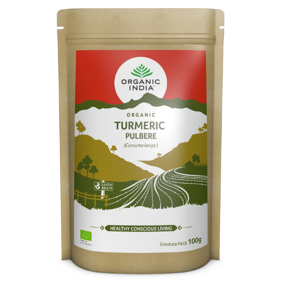 Turmeric Pulbere 100% Organic fara Gluten 100g Organic India