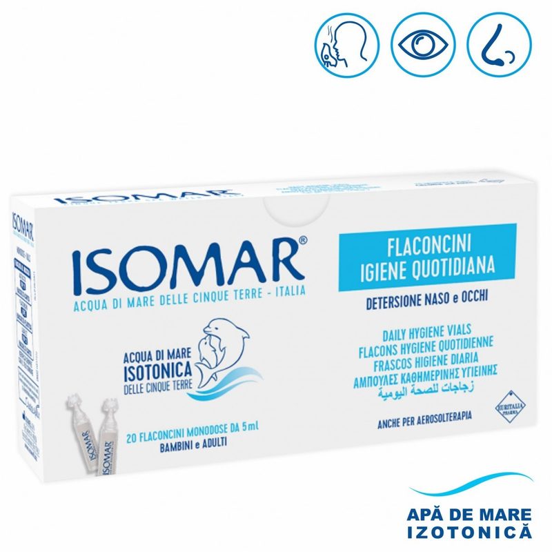 Isomar Apa de Mare Izotonica pt Nas si Ochi 0luni+ 5ml x 20monodz