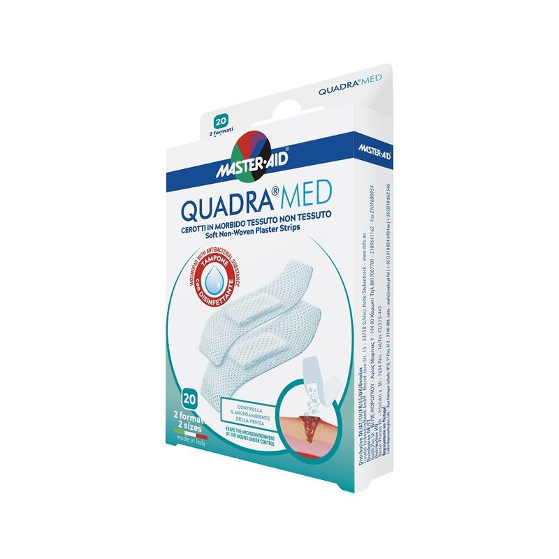 Master-Aid Quadra Med Plasturi Piele Sensibila 2Marimi x 20buc Pietrasanta