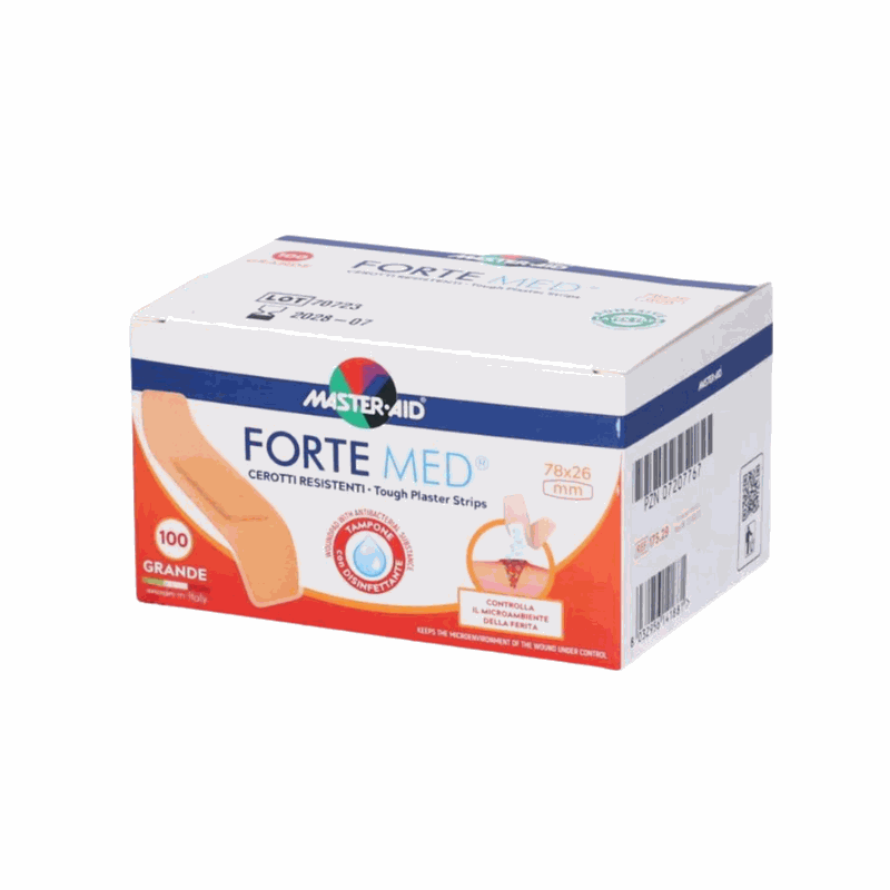 Master-Aid Forte Med Plasturi Ultra Rezistenti 78/26mm x 100buc Pietrasanta