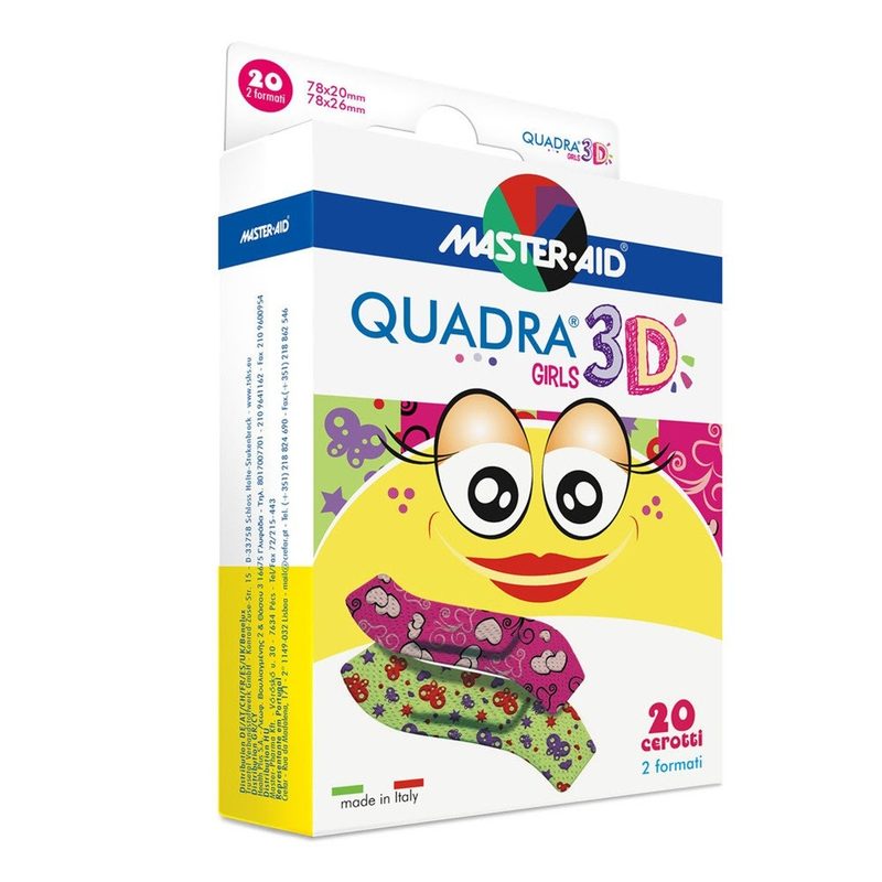 Master-Aid Quadra 3D Plasturi pt Copii Girls x 20buc Pietrasanta