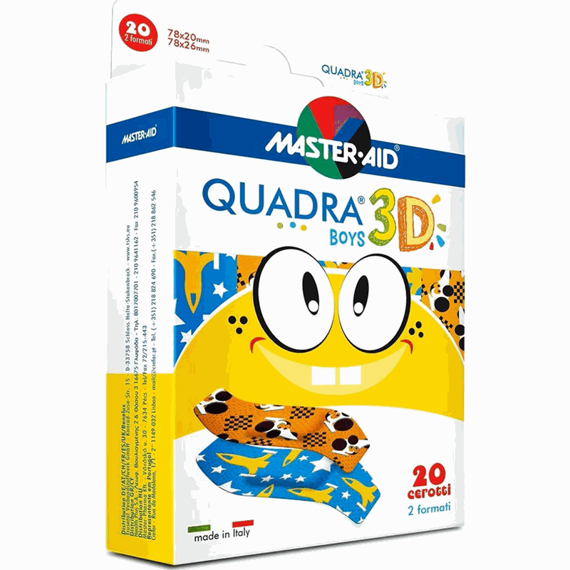 Master-Aid Quadra 3D Plasturi pt Copii Boys x 20buc Pietrasanta