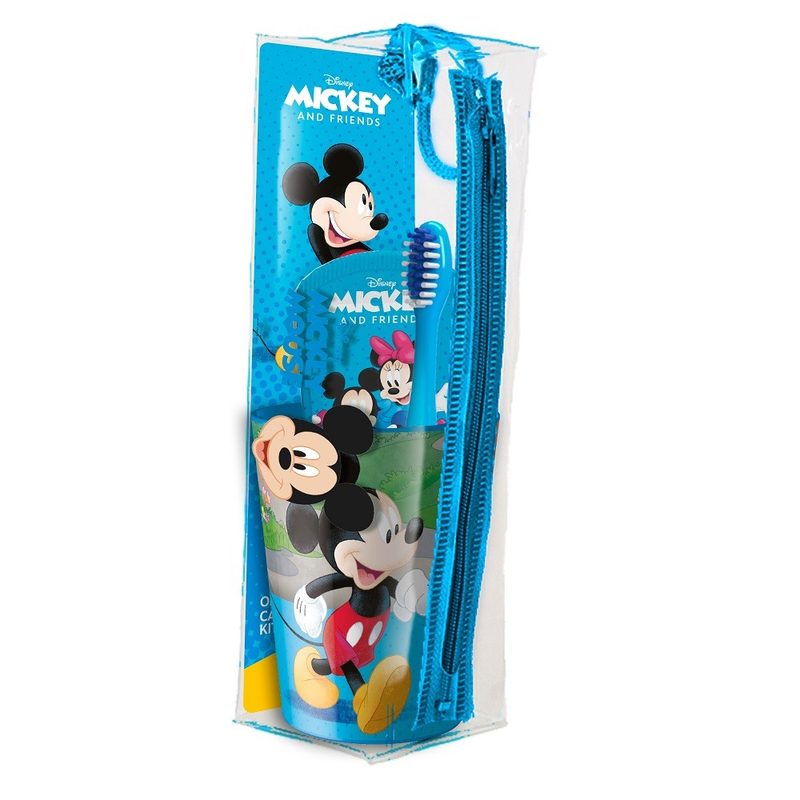 Mr. White Set Igiena Orala Copii Borseta (Periuta Manuala+Pasta de Dinti+Pahar) Disney Mickey