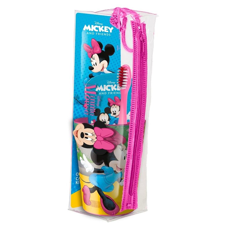 Mr. White Set Igiena Orala Copii Borseta (Periuta Manuala+Pasta de Dinti+Pahar) Disney Minnie