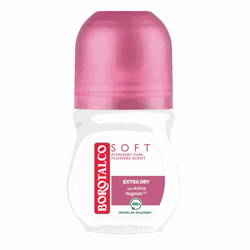 Borotalco Deodorant Roll-On Soft Powdery Pink Flowers 48h 50ml