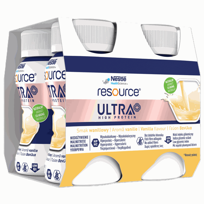 Nestle Resource Ultra+ High Protein Vanilie 125ml x 4fl